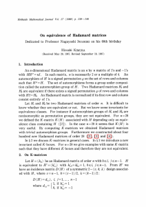 On equivalence of Hadamard matrices