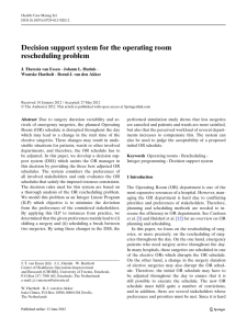 Decision support system for the operating room rescheduling