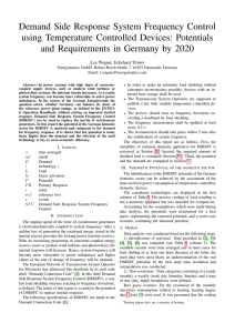 Demand Side Response System Frequency Control