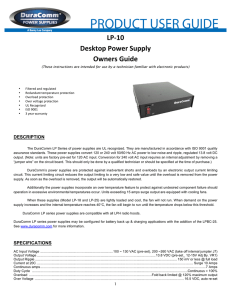 LP-‐10 Desktop Power Supply Owners Guide