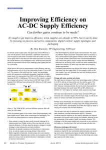 Improving Efficiency on AC-DC Supply Efficiency