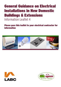 General guidance on electrical installations in new domestic