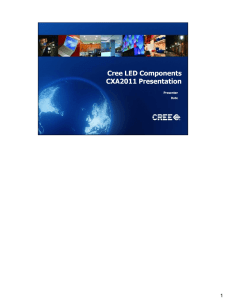 Welcome to the Cree XLamp CXA2011 product training