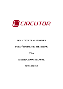 ISOLATION TRANSFORMER FOR 3 HARMONIC FILTERING