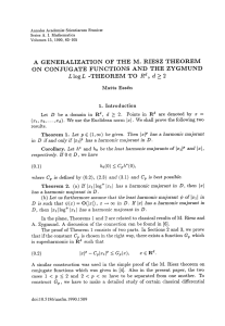 A generalization of the M. Riesz theorem on conjugate functions and