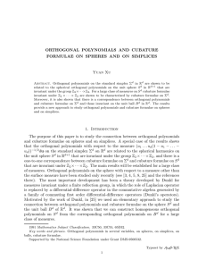 orthogonal polynomials and cubature formulae on spheres and on
