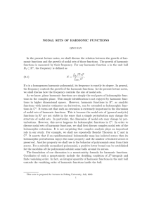 NODAL SETS OF HARMONIC FUNCTIONS In the present lecture