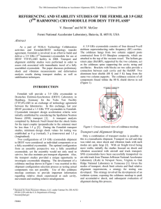 REFERENCING AND STABILITY STUDIES OF THE FERMILAB 3.9