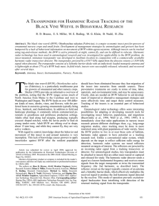 a transponder for harmonic radar tracking of the black vine weevil in