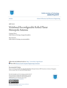 Wideband Reconfigurable Rolled Planar Monopole