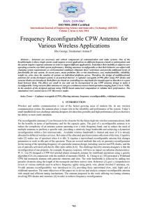 Frequency Reconfigurable CPW Antenna for Various