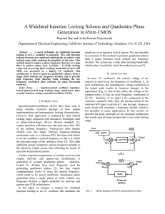 A Wideband Injection Locking Scheme and Quadrature Phase