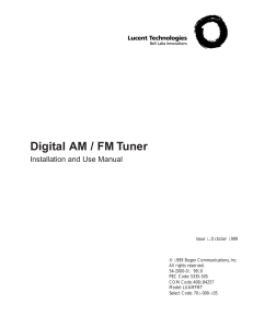 Digital AM / FM Tuner