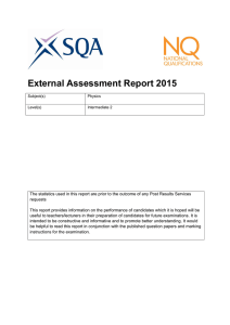 External Assessment Report 2015
