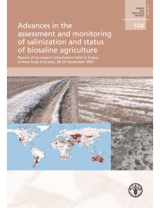 104. Advances in the assessment and monitoring of salinization and