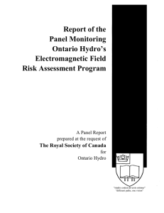 Report of the Panel Monitoring Ontario Hydro`s Electromagnetic