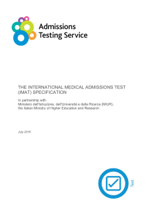 IMAT test specification 2016