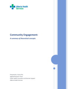 Community Engagement: A Summary of Theoretical Concepts