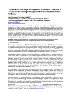 The Global Knowledge Management Framework: Towards a Theory