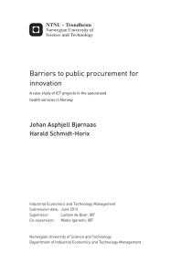 Barriers to public procurement for innovation