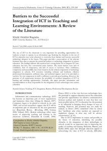Barriers to the Successful Integration of ICT in Teaching