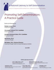Promoting Self-Determination: A Practice Guide