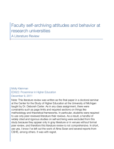 Faculty self-archiving attitudes and behavior at