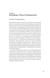 Developing a Theory of Empowerment