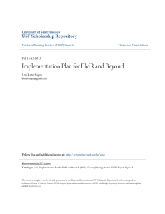 Implementation Plan for EMR and Beyond
