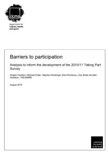 Barriers to participation - Analysis to inform the