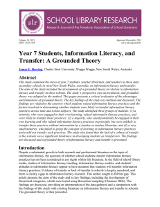 Year 7 Students, Information Literacy, and Transfer