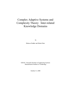 Complex Adaptive Systems and Complexity Theory