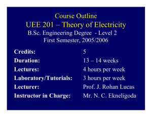 Course Outline - Department of Electrical Engineering
