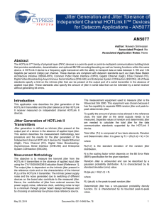 Jitter Generation and Jitter Tolerance of Independent Channel