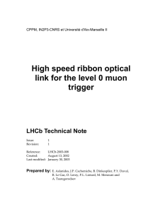 High speed ribbon optical link for the level 0 muon - CPPM