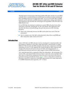 AN 608: HST Jitter and BER Estimator Tool for Stratix IV GX and GT