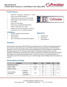 PRE-SFP-B34-40 Datasheet - Precision Optical Transceivers