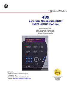 489 Generator Management Relay INSTRUCTION MANUAL