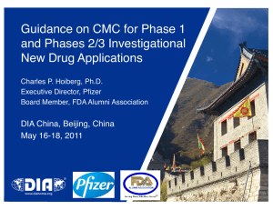 Guidance on CMC for Phase 1 and Phases 2/3 Investigational