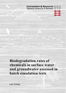 Biodegradation rates of chemicals in surface water and