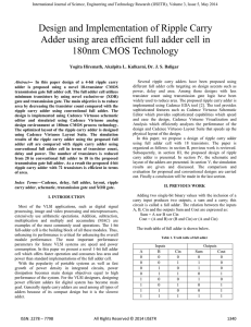 Design and Implementation of Ripple Carry Adder using area