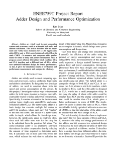Adder Design and Performance Optimization - ECE
