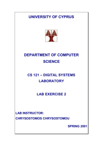 Lab Exercise 2 - Department of Computer Science, University of