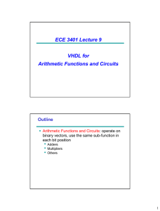 VHDL for Arithmetic Functions and Circuits