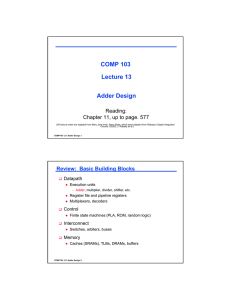 COMP 103 Lecture 13 Adder Design