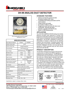 dh-99 analog duct detector - Hochiki America Corporation