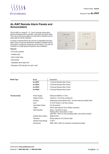 AL-RAP Remote Alarm Panels and Annunciators