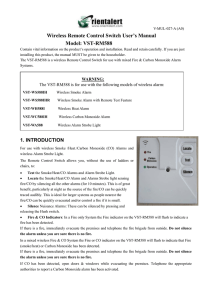 Wireless Remote Control Switch User`s Manual Model: VST