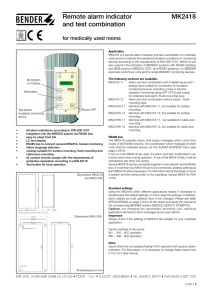 Remote alarm indicator and test combination MK2418