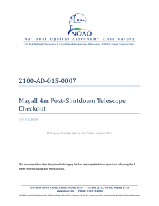 2100‐AD‐015‐0007 Mayall 4m Post‐Shutdown Telescope Checkout